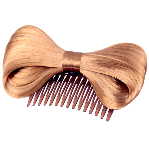 Bow Hair Extension Bowknot Black Comb Clip Fashion Hairpiece Party